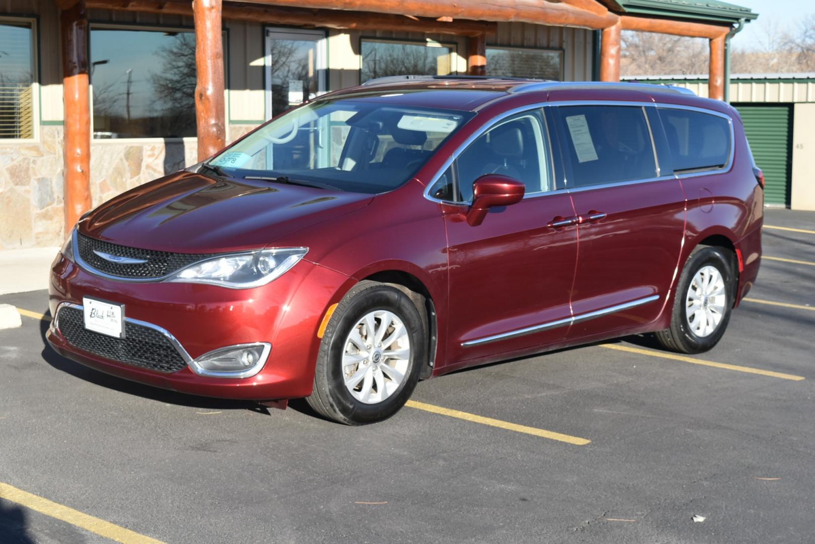 2018 Maroon /Black Chrysler Pacifica touring L (2C4RC1BG9JR) with an 3.6L V-6 24 Valve VVT UPG I W/ESS engine, 9-Speed Automatic transmission, located at 1600 E Hwy 44, Rapid City, SD, 57703, (605) 716-7878, 44.070232, -103.171410 - Photo#2